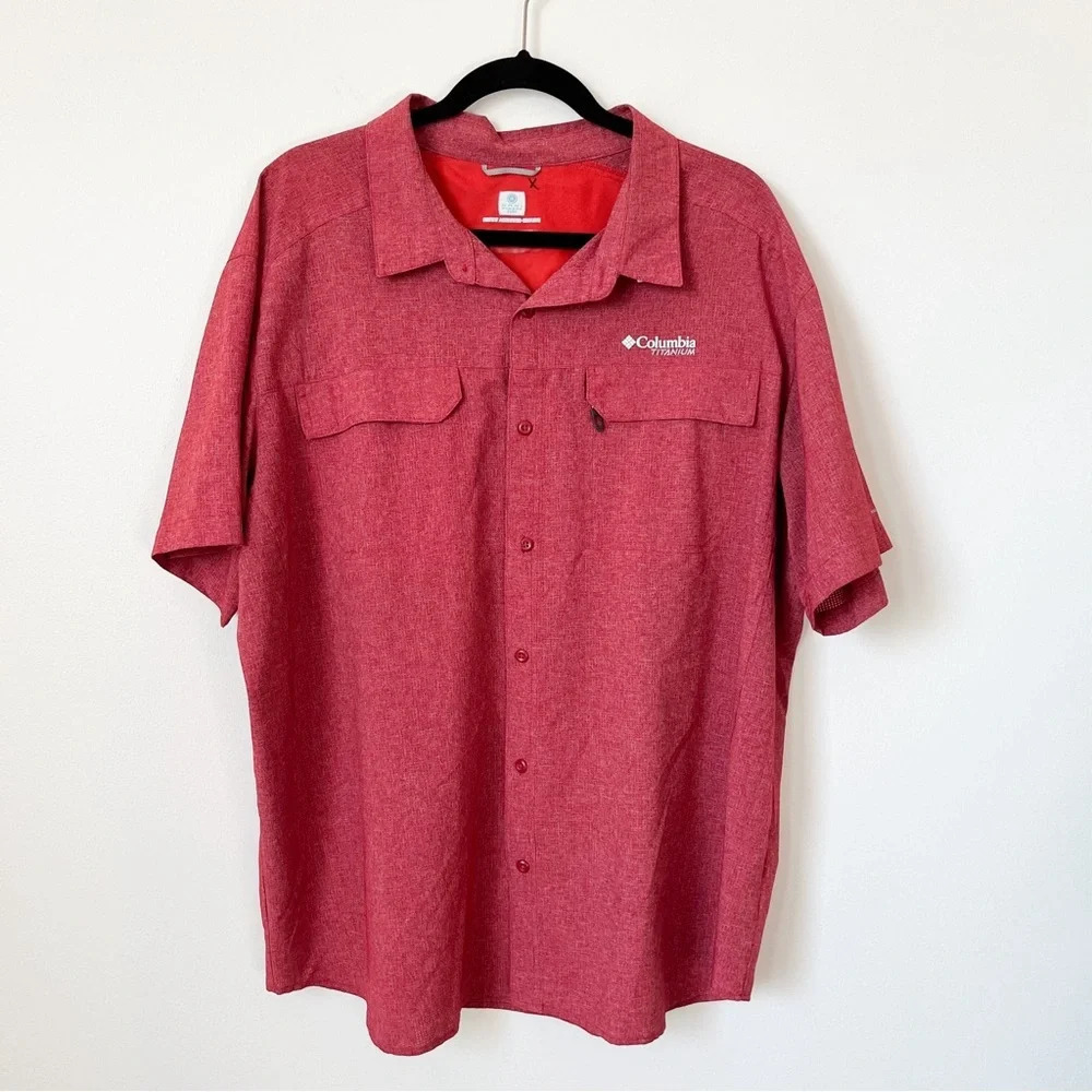 Columbia Omni Freeze Zero Titanium Vented Shirt Red XL or XXL Outdoor Cooling
